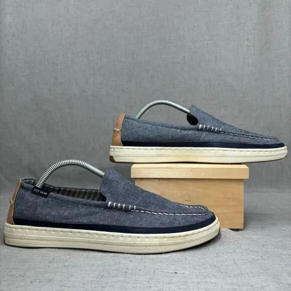 Cole Haan Cloudfeel Weekender Loafer Blue Chambray Boat Shoe Slip On Men's 9 - Picture 2 of 10
